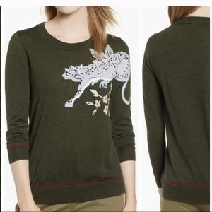 J. Crew Tippi Snow Leopard Sweater